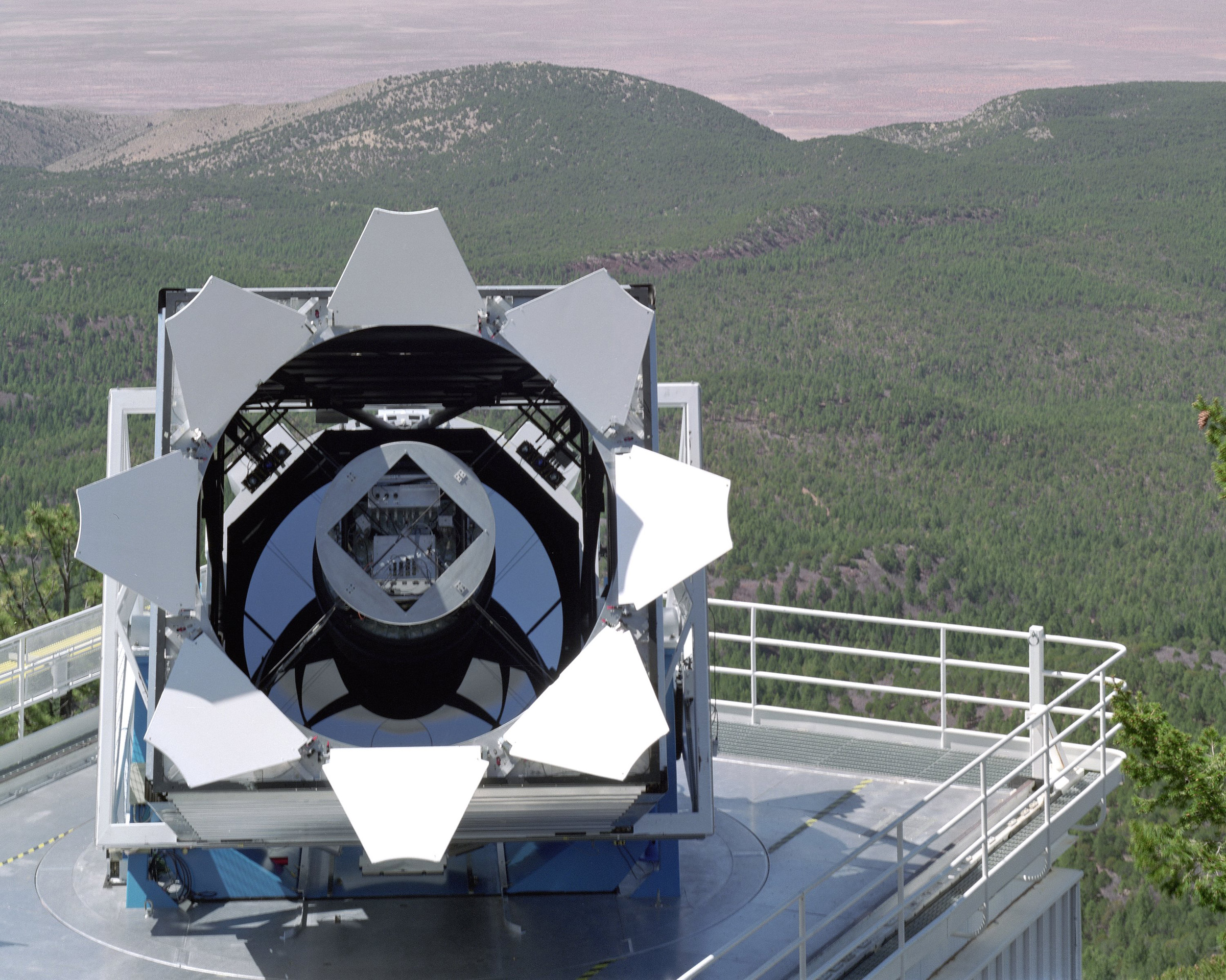 The Sloan Digital Sky Survey telescope at the Apache Point Observatory stands out against New Mexico’s Sacramento Mountains. Five years after the University of Utah joined the survey’s third phase, it announced it is joining the fourth phase of the international effort to map the heavens on three size scales. The Willard L. Eccles Charitable Foundation and the university will split the $700,000 cost.