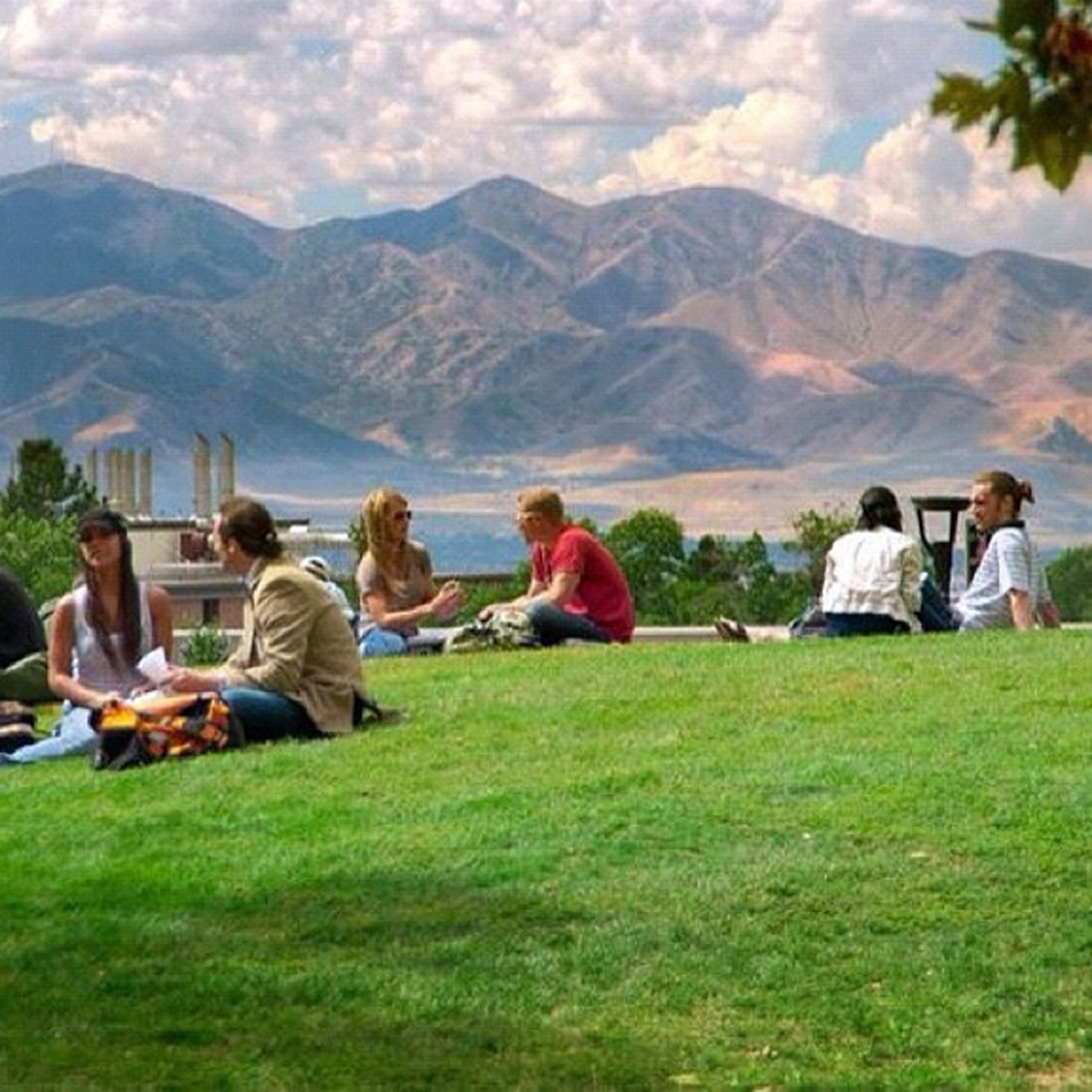 Students on the University of Utah campus.