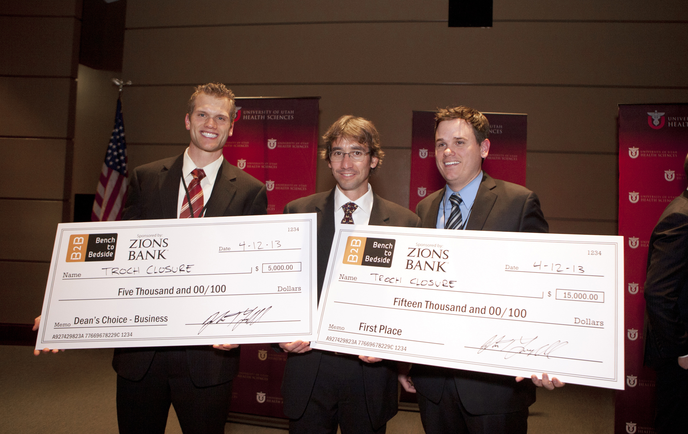 Team Troclosure won $20,000 at the third annual Bench-2-Bedside competition at the University of Utah.