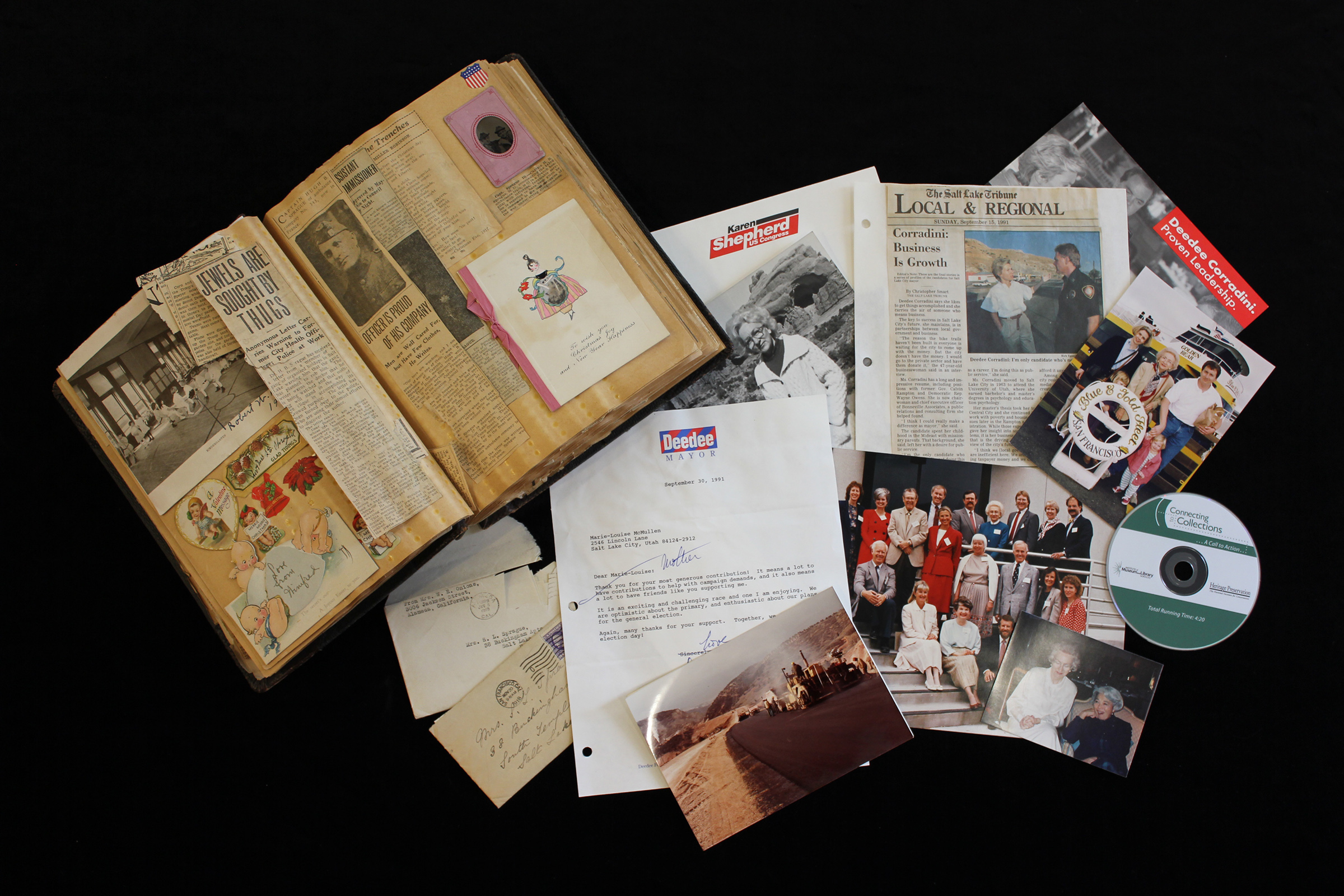 Items contained in the Aileen H. Clyde 20th Century Women’s Legacy Archive representing numerous notable women from Utah and the region