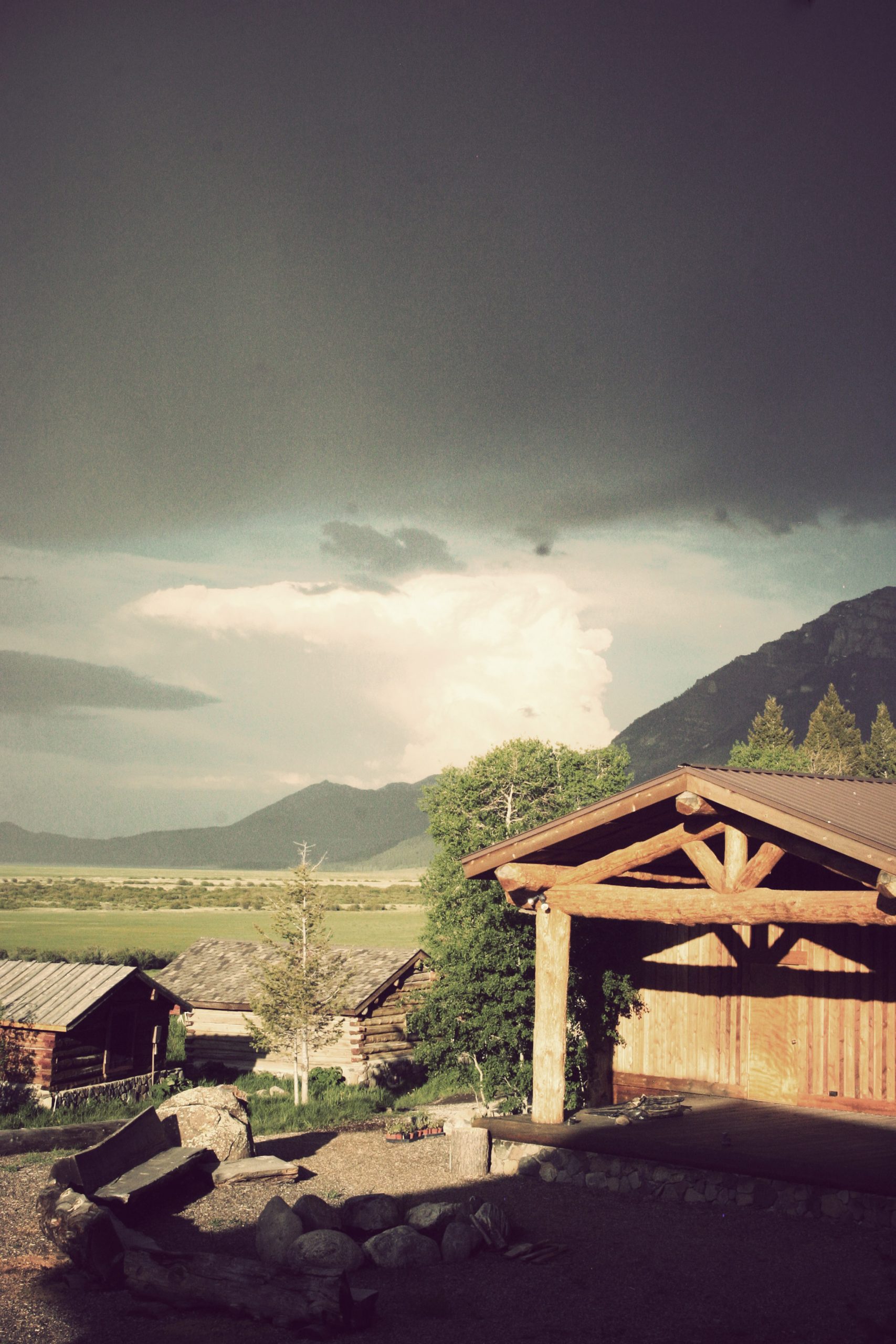 Amphitheater and cabins at the Taft-Nicholson Environmental Humanities Education Center.