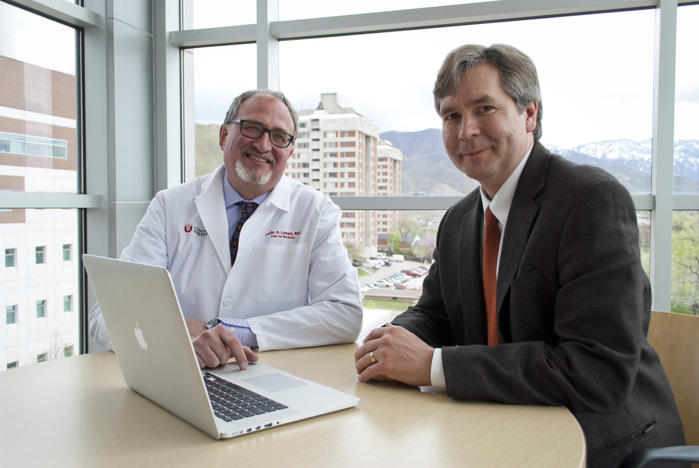 University of Utah faculty members Leslie Lenert (left) and Lewis Frey invented a program that recommends health care treatment options to doctors and patients.