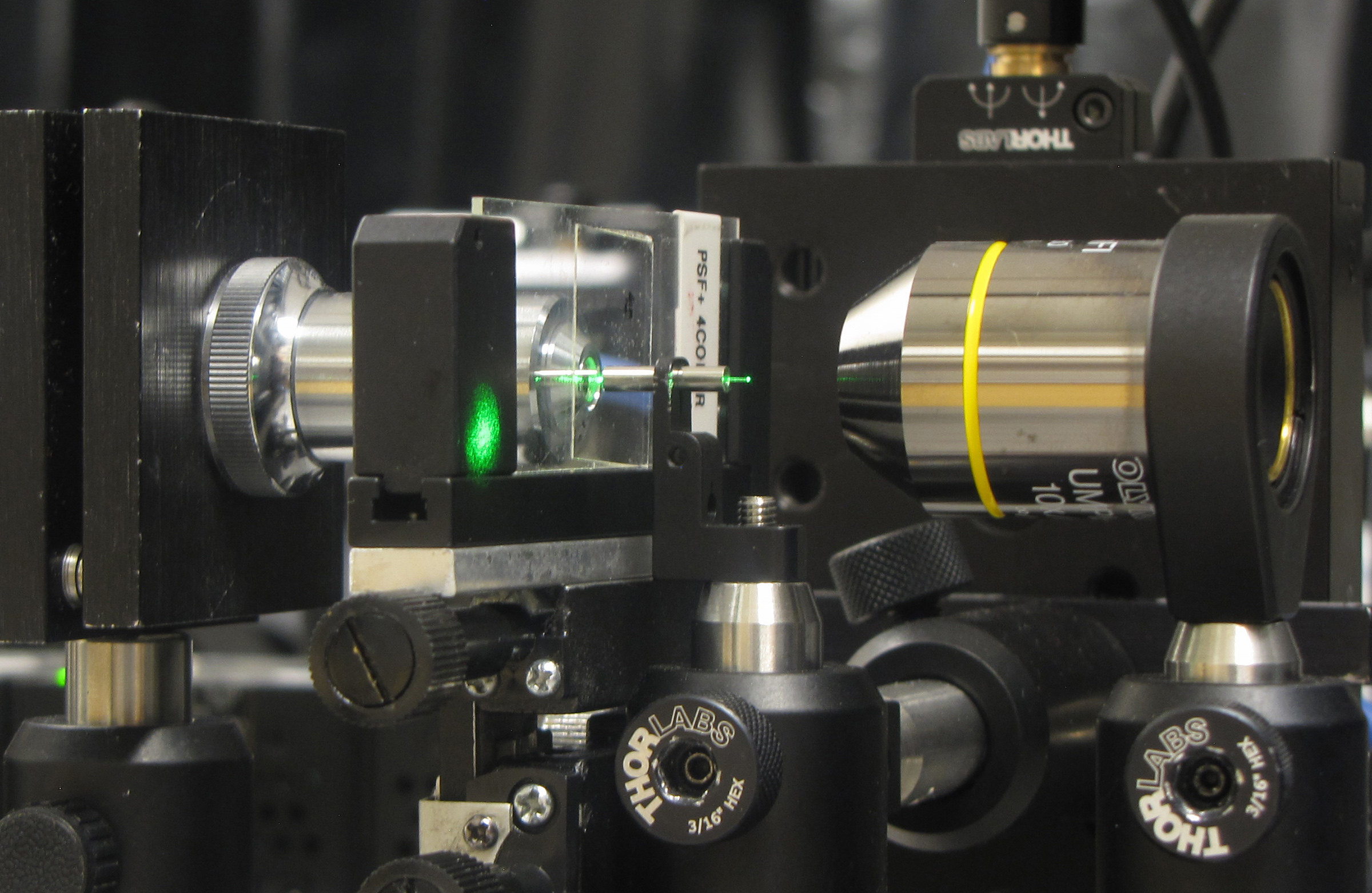 University of Utah engineers have developed a new microscopy method that uses a fine needle or cannula and an LED light to make 3-D images. They hope this new microscope technology, shown here, can be implanted into the brains of mice to show images of cells.