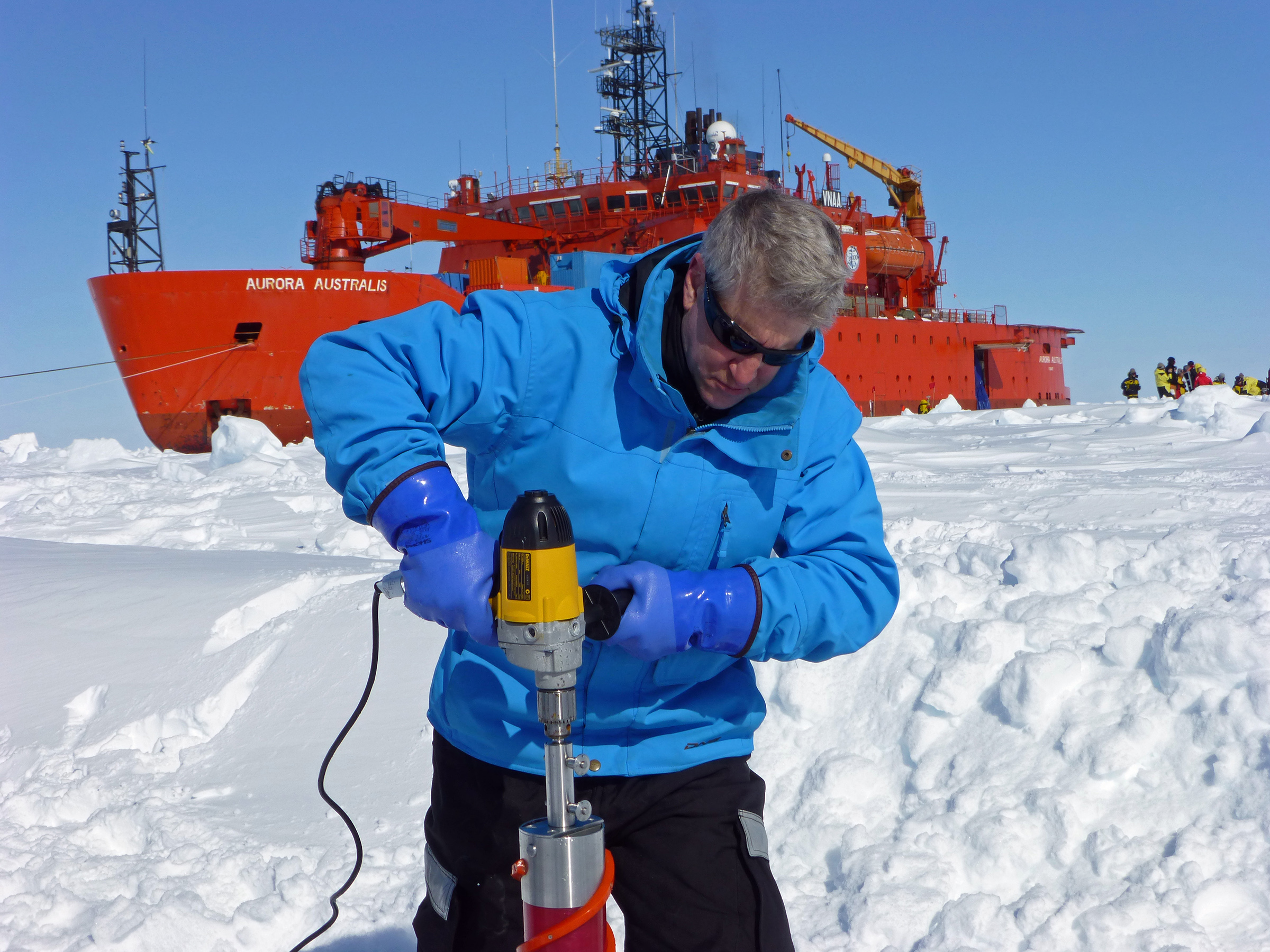 University of Utah math professor Ken Golden has been selected as a member of the Explorers Club, the exclusive New York City group with such famous past members as first man-on-the-moon Neil Armstrong, test pilot Chuck Yeager and Sir Edmund Hillary, one of the first two men to reach the summit of Mount Everest. Golden is shown here drilling ice core samples during a 2012 expedition to Antarctica aboard the Aurora Australis. He studies the mathematics of sea ice and how that relates to climate change. He has made 17 trips to polar regions since 1980.