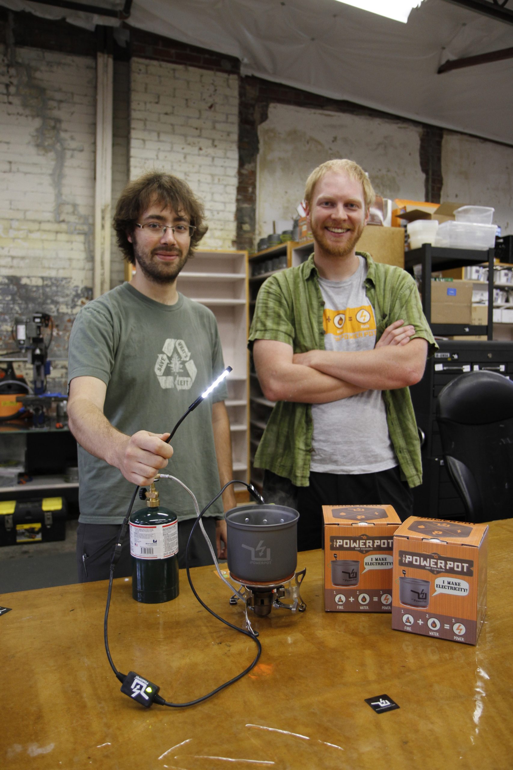 David Toledo (left) and Paul Slusser invented the PowerPot while studying materials science and engineering at the University of Utah.