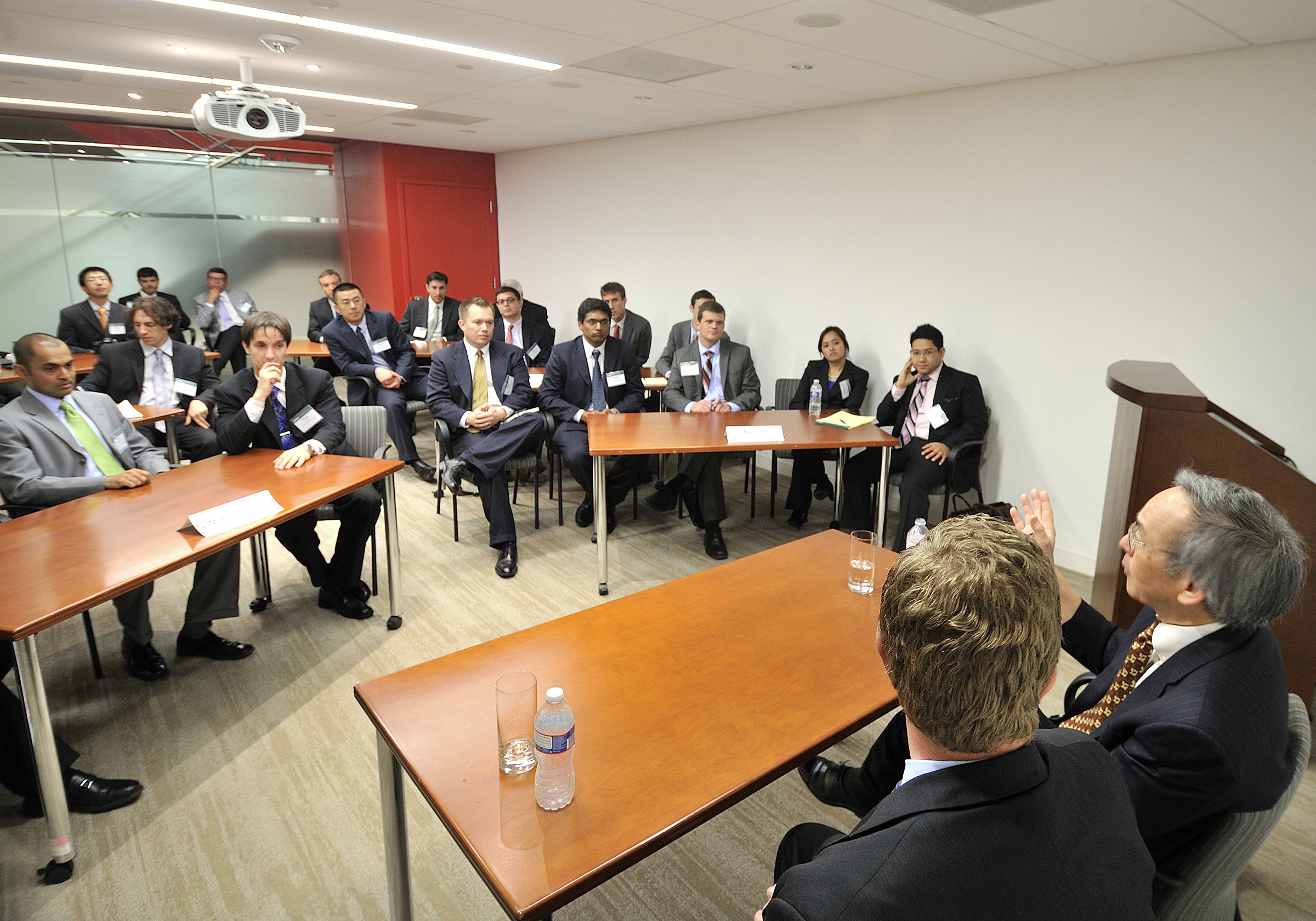 Students at the David Eccles School of Business have numerous opportunities to get involved with entrepreneurship. Picture are MBA students attending a panel discussion led by U.S. Secretary of Energy Steven Chu in Washington, D.C.