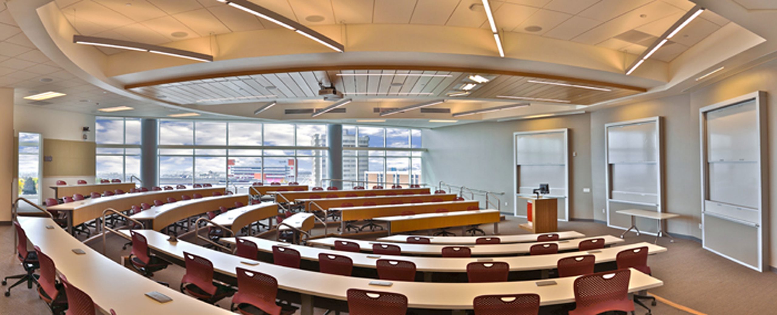 Classroom in the new Spencer Fox Eccles Business Building at the David Eccles School of Business.