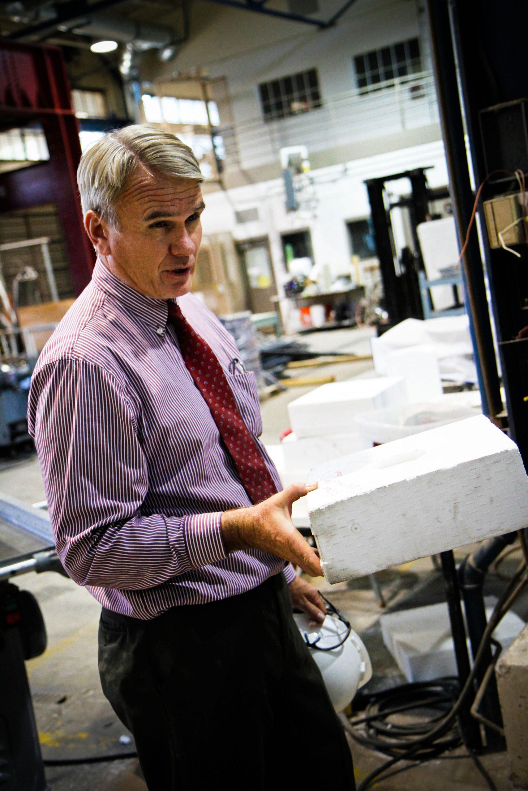 Steven Bartlett, a University of Utah civil engineer, has partnered with natural-gas company Questar to use large expanded polystyrene blocks called "geofoam" as a compressible, protective cover for natural gas pipelines buried underground. Questar is using geofoam in lightweight covers around the Salt Lake Valley to minimize damage to natural gas pipelines caused by severe earthquakes.