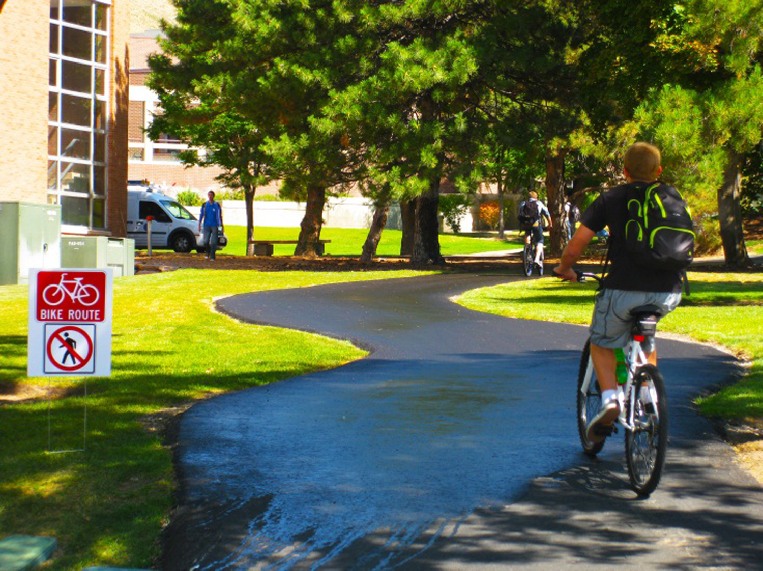 New bicycle routes at the University of Utah.