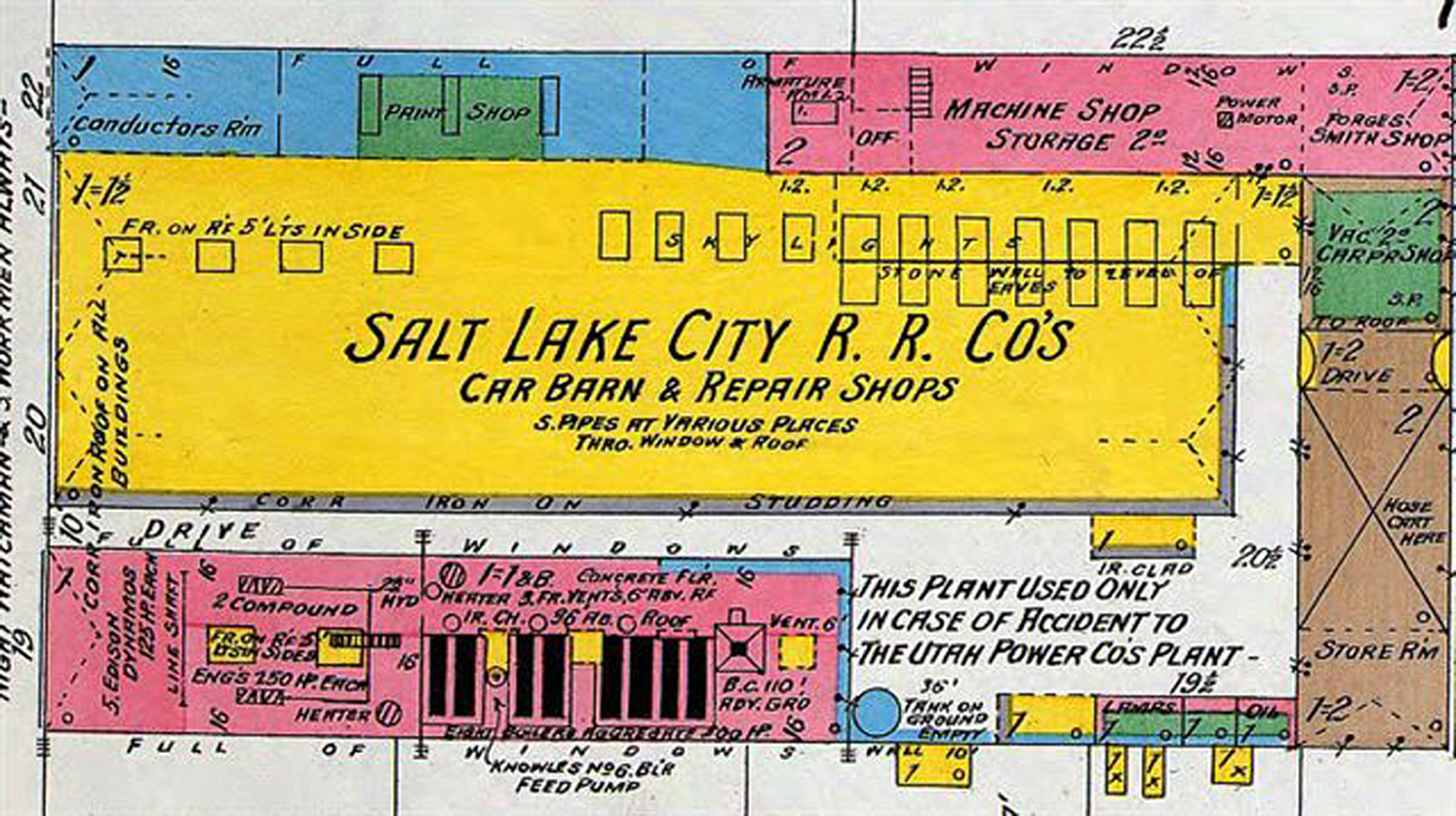 An interesting map from 1898 details development west of downtown Salt Lake City and includes structures such as the Ladies Literary Club, the Salt Lake Railroad Company, Joseph E. Taylor&acirc;&euro;&trade;s Coffin Factory, Utah Power and the Cathedral of Saint Mark.