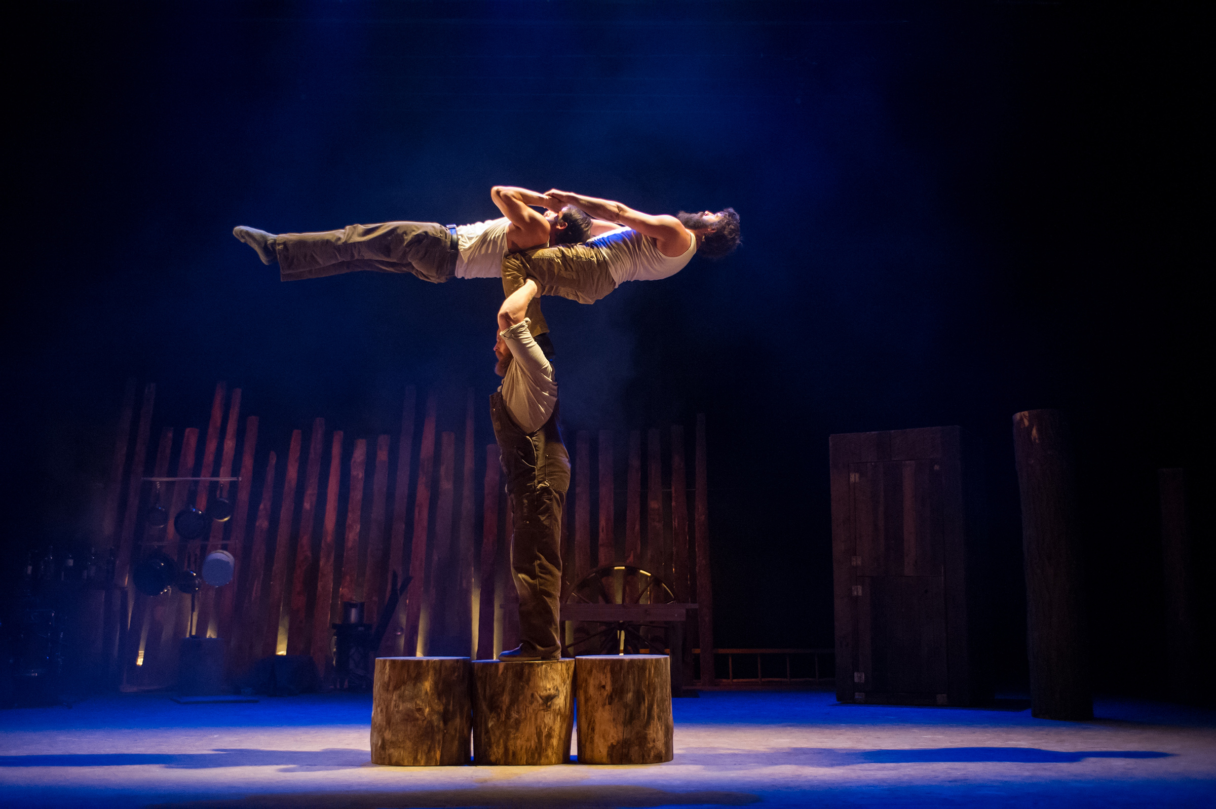 Timber! Cirque Alfonse, Queen Elizabeth Hall, Southbank Centre, London, UK.